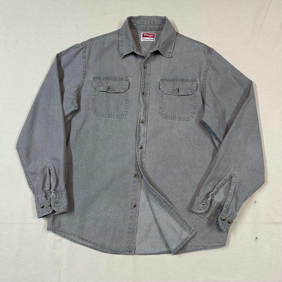 M) Wrangler 랭글러 투포켓 워크웨어 코튼 셔츠 그레이 상품이미지1