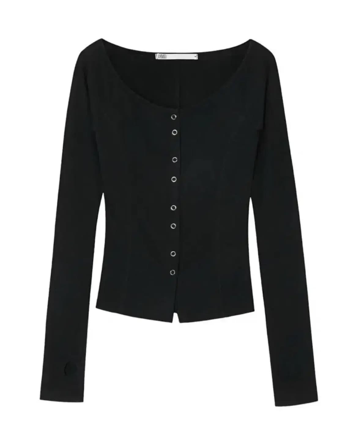 보헤미안서울 보트넥 워머 가디건 블랙 상품이미지1