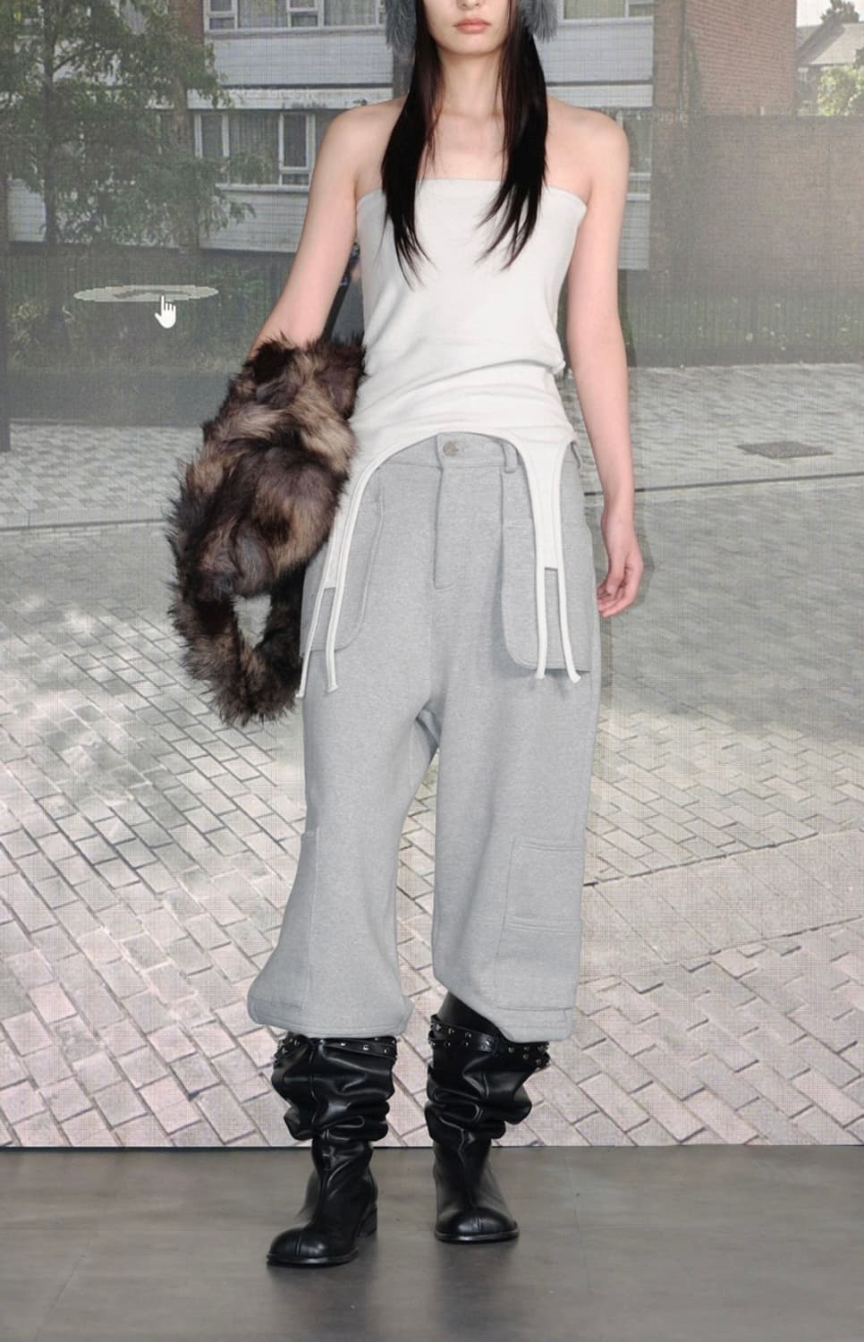 Cerric. GARTER COTTON SKIRT / BLACK 상품이미지3