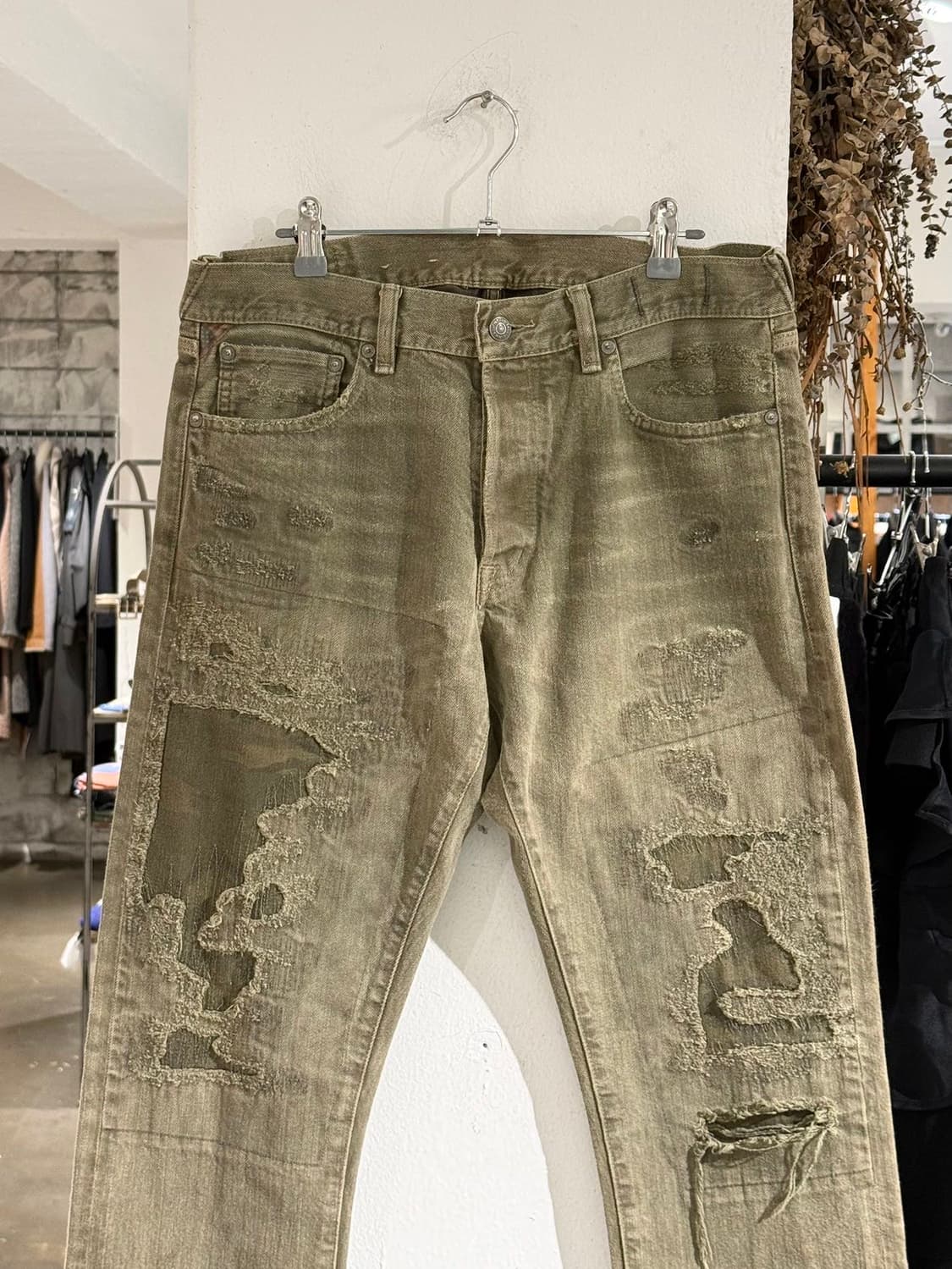 데님 앤 서플라이 카키 디스트로이드 팬츠 상품이미지2