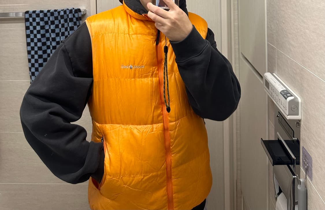 (L)90s 몽벨 빈티지 재팬 다운 베스트 망고 상품이미지7