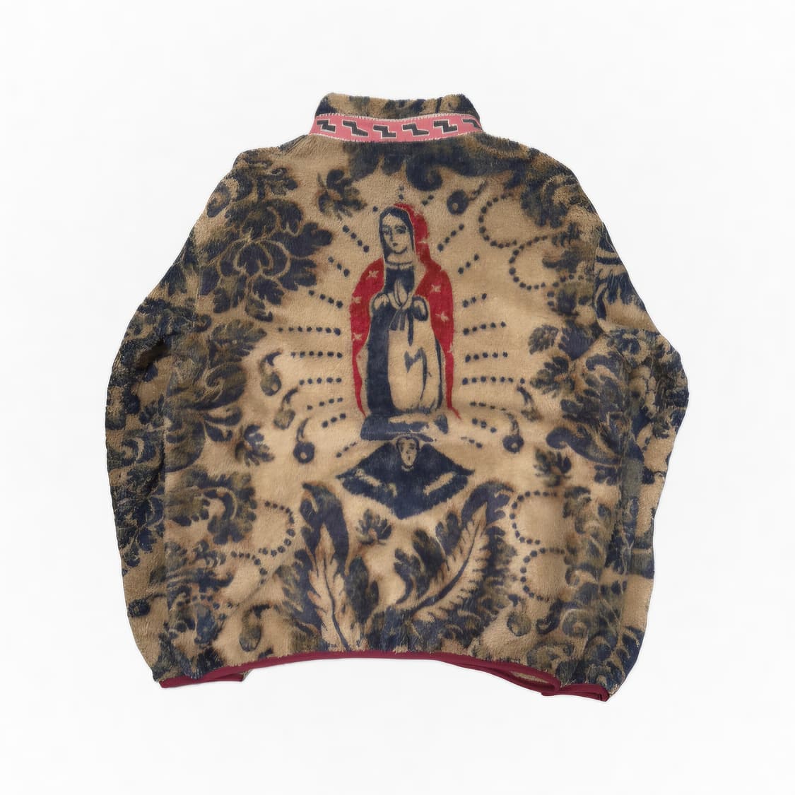 캐피탈 다마스크 패턴 플리스 집 블루종 베이지 상품이미지2