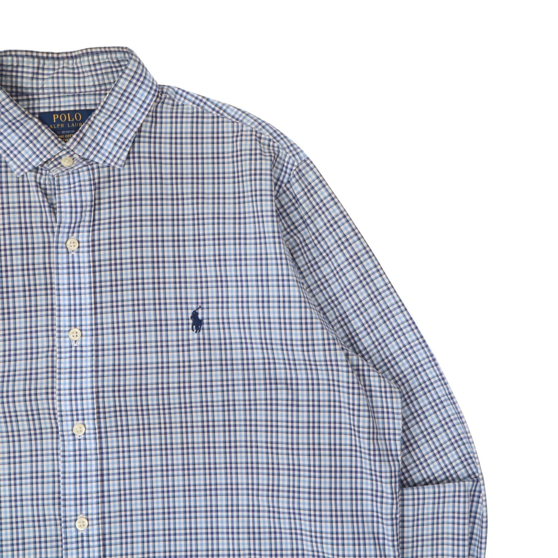폴로 랄프로렌 라이트 블루 체크 스트레치 셔츠 상품이미지3