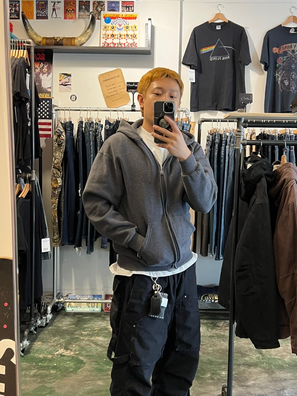 90's [M] 러셀 애슬레틱 빈티지 풀집 후드집업 블랭크 스웻 상품이미지4