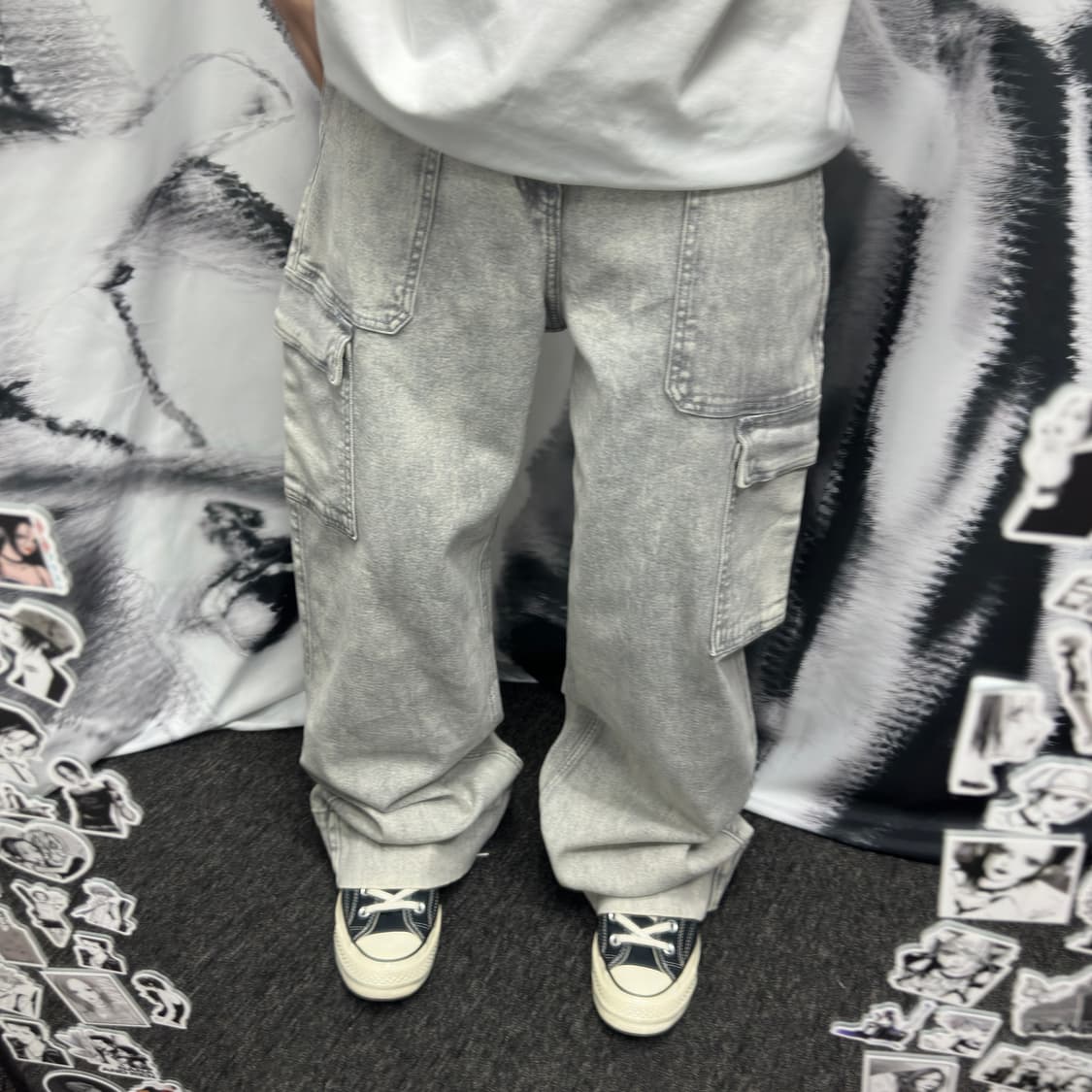 홀리스터 워싱 카고 데님팬츠 상품이미지1