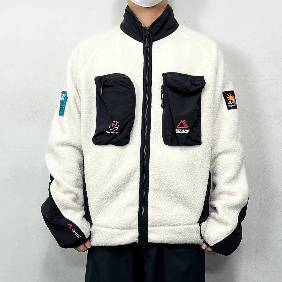 팔라스 Polartec go-go 플리스 집업 자켓 화이트 블랙 상품이미지2