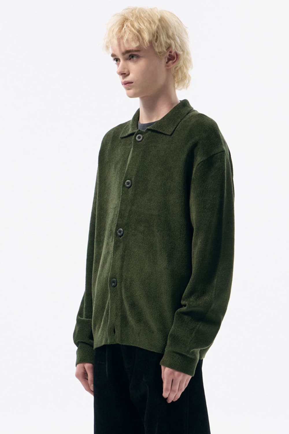 커스텀멜로우 그린 셔닐 가디건 XL 상품이미지1