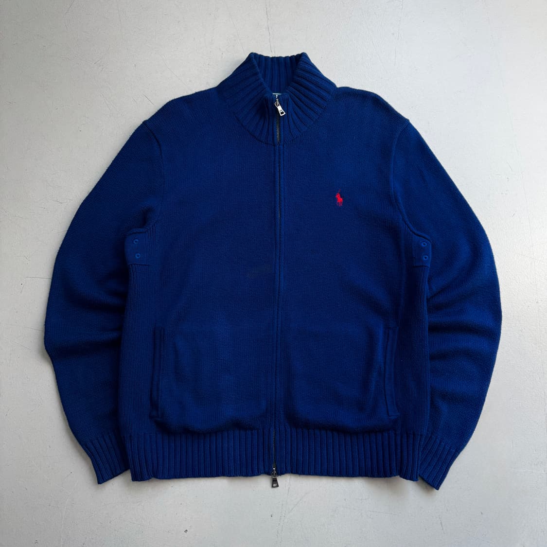 폴로 포니 니트집업 블루 상품이미지2