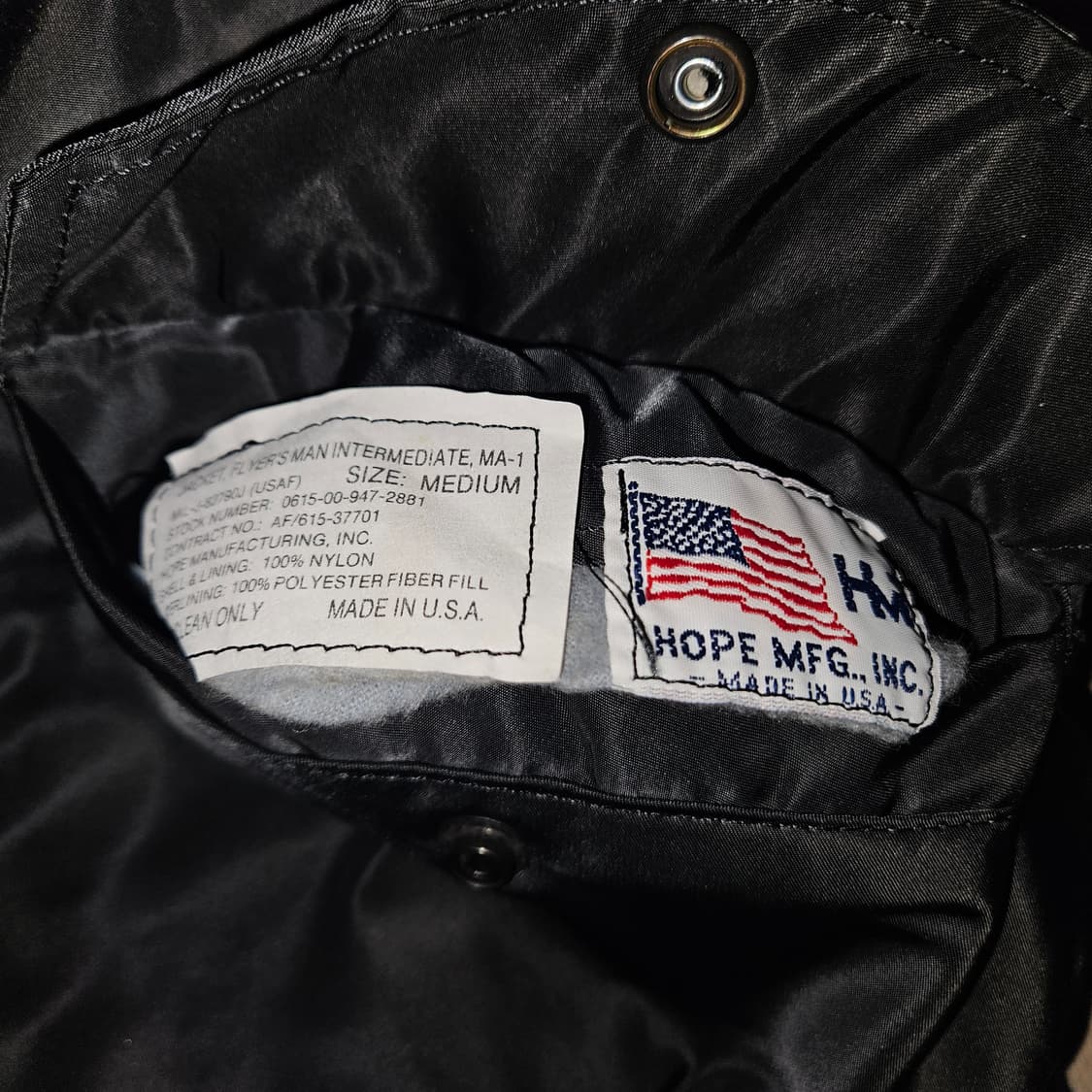 90s hope mfg reversible ma-1 black 상품이미지5