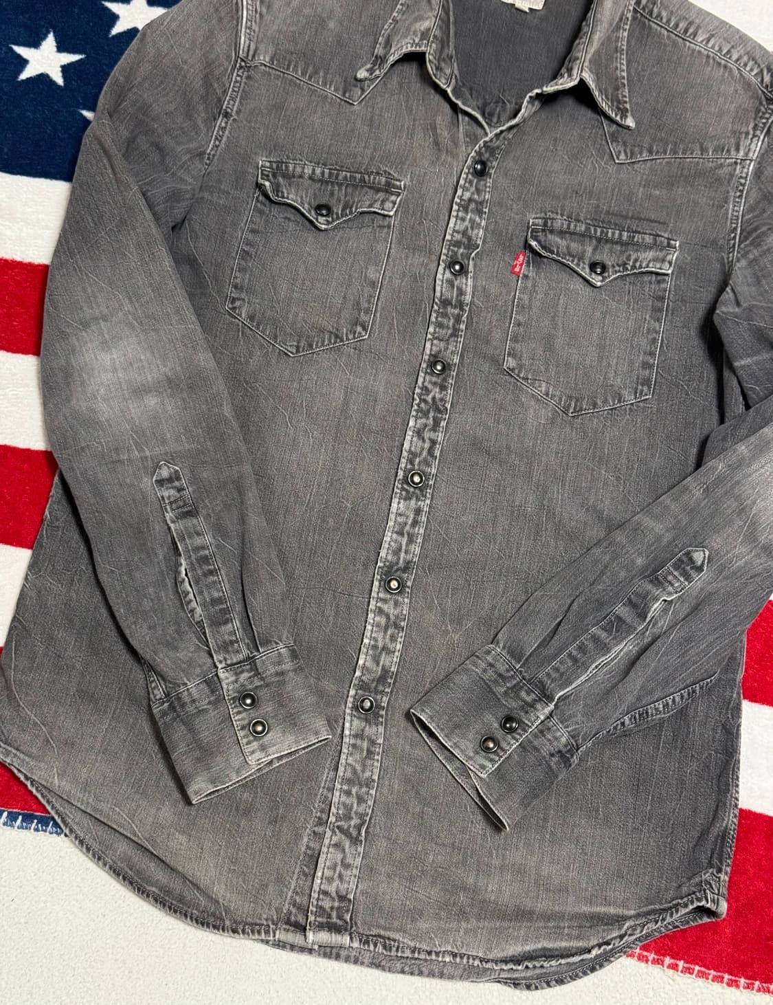 리바이스웨스턴셔츠 90’s리바이데님셔츠 빈티지웨스턴셔츠 흑청데님셔츠 상품이미지5