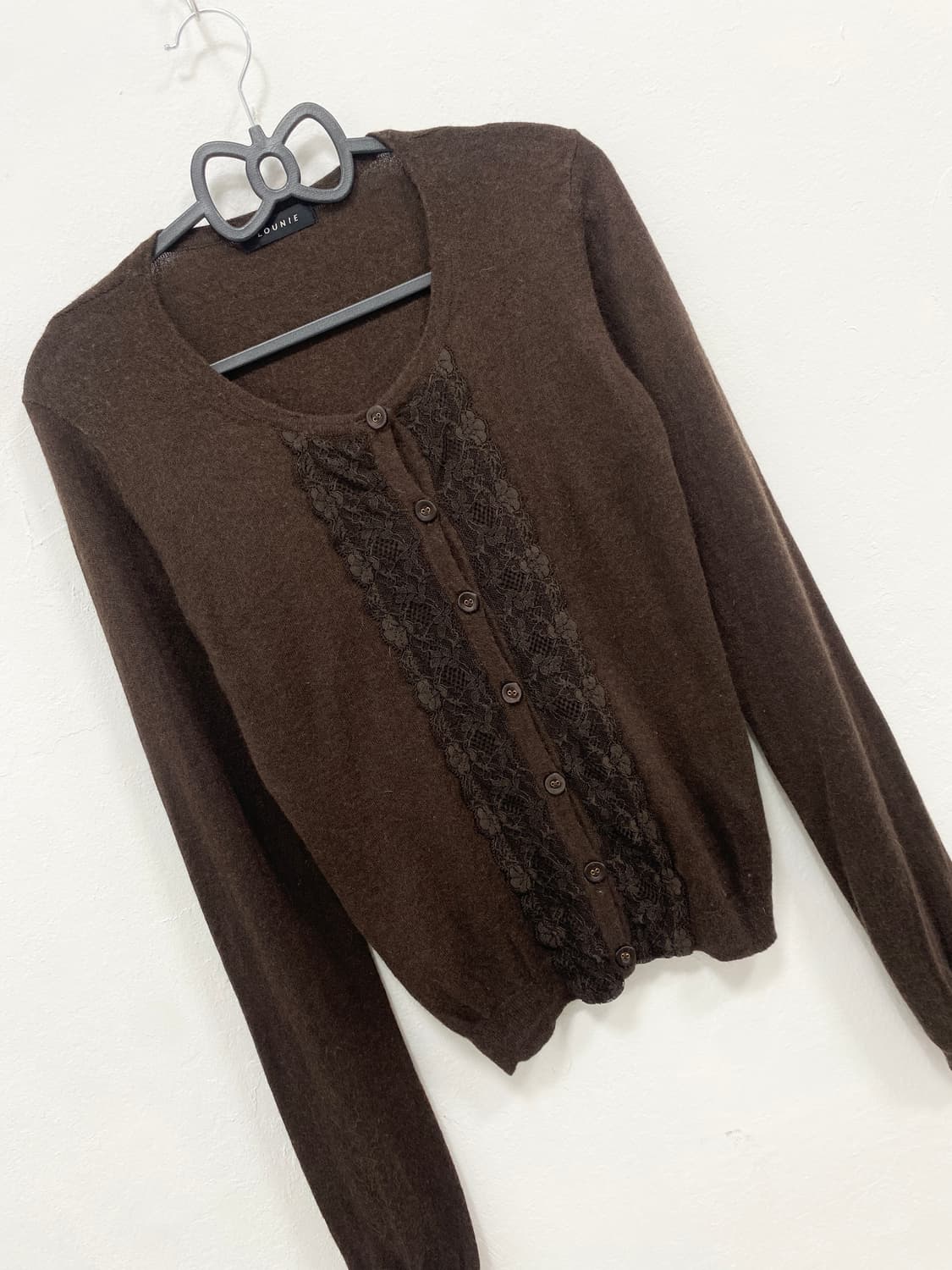 [LOUNIE] 라떼갸루 코코아 레이스 니트 롱슬리브 상품이미지5