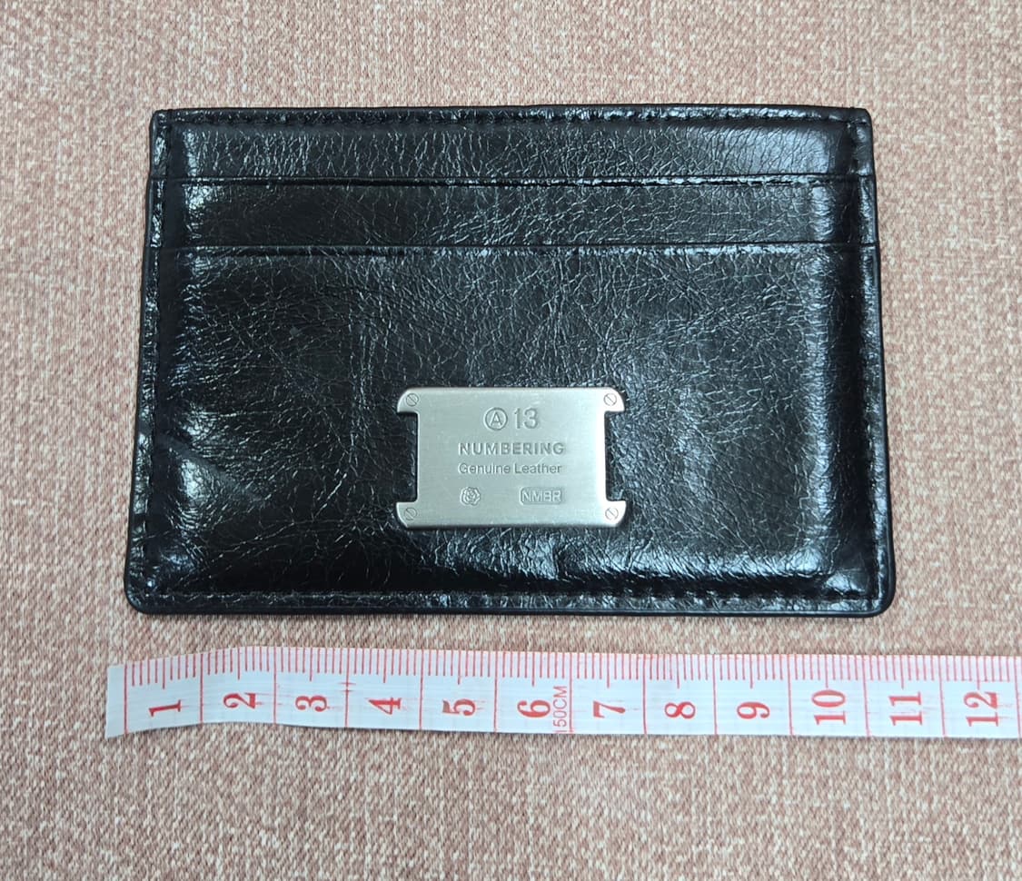 넘버링 1050- 크랙 레더 카드 홀더 블랙/실버 상품이미지1