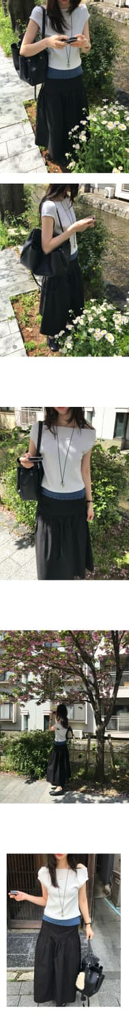 오브나인_flare shirring long skirt_M [새상품] 상품이미지3