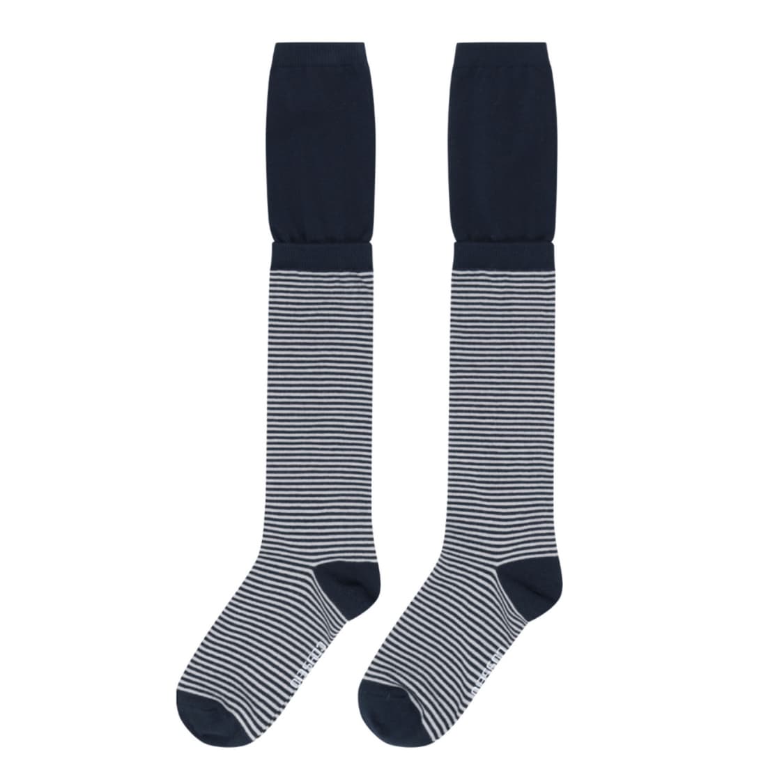 코이세이오 더블 레이어 스트라이프 삭스 네이비 상품이미지1