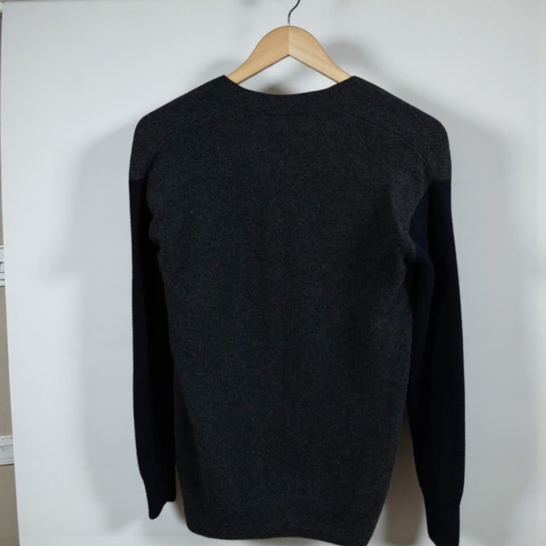 여성M 유니클로 캐시미어100 오픈 가디건 네이비 차콜그레이 상품이미지3