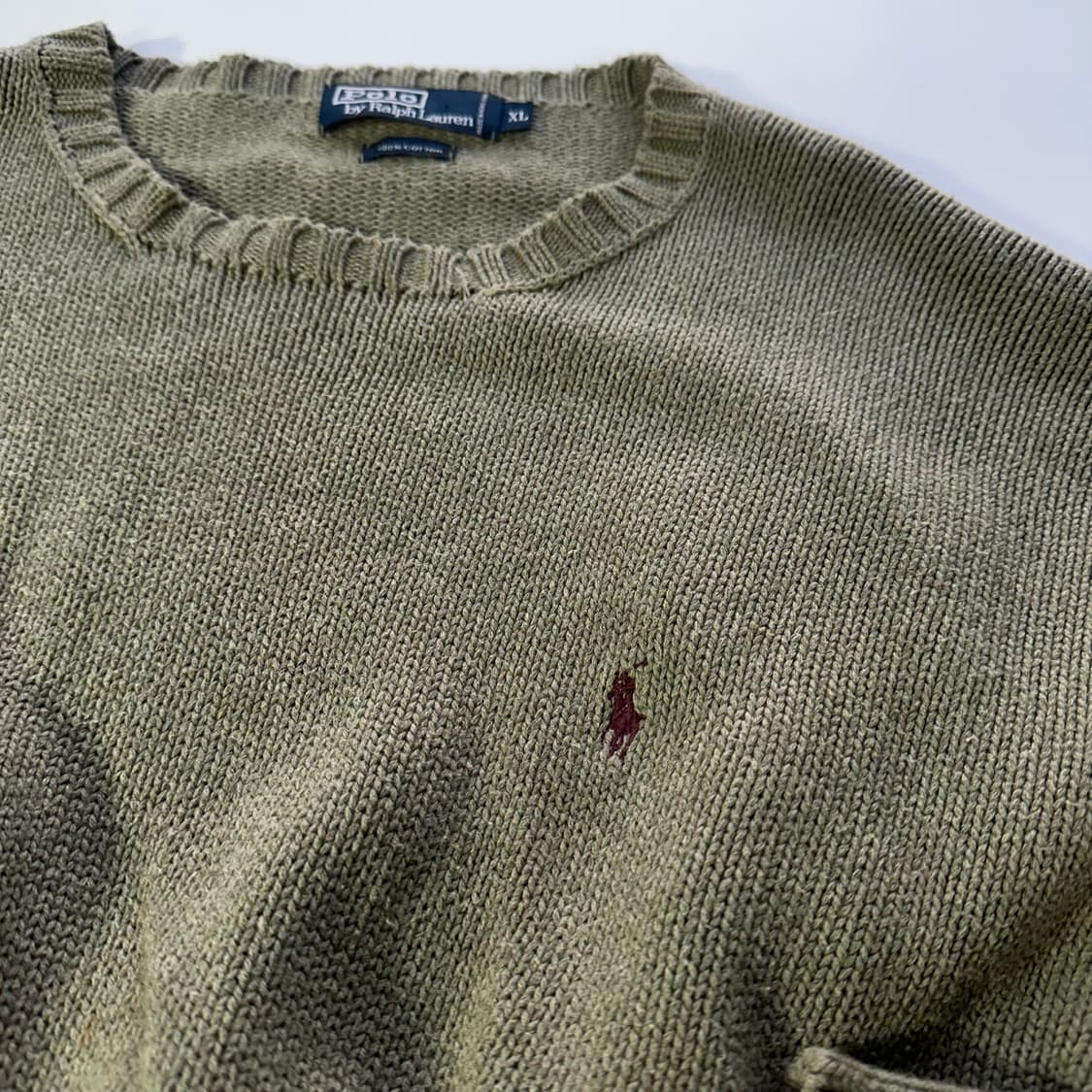 우먼F 폴로랄프로렌 딥베이지 오버핏 크롭리폼 면니트 상품이미지3