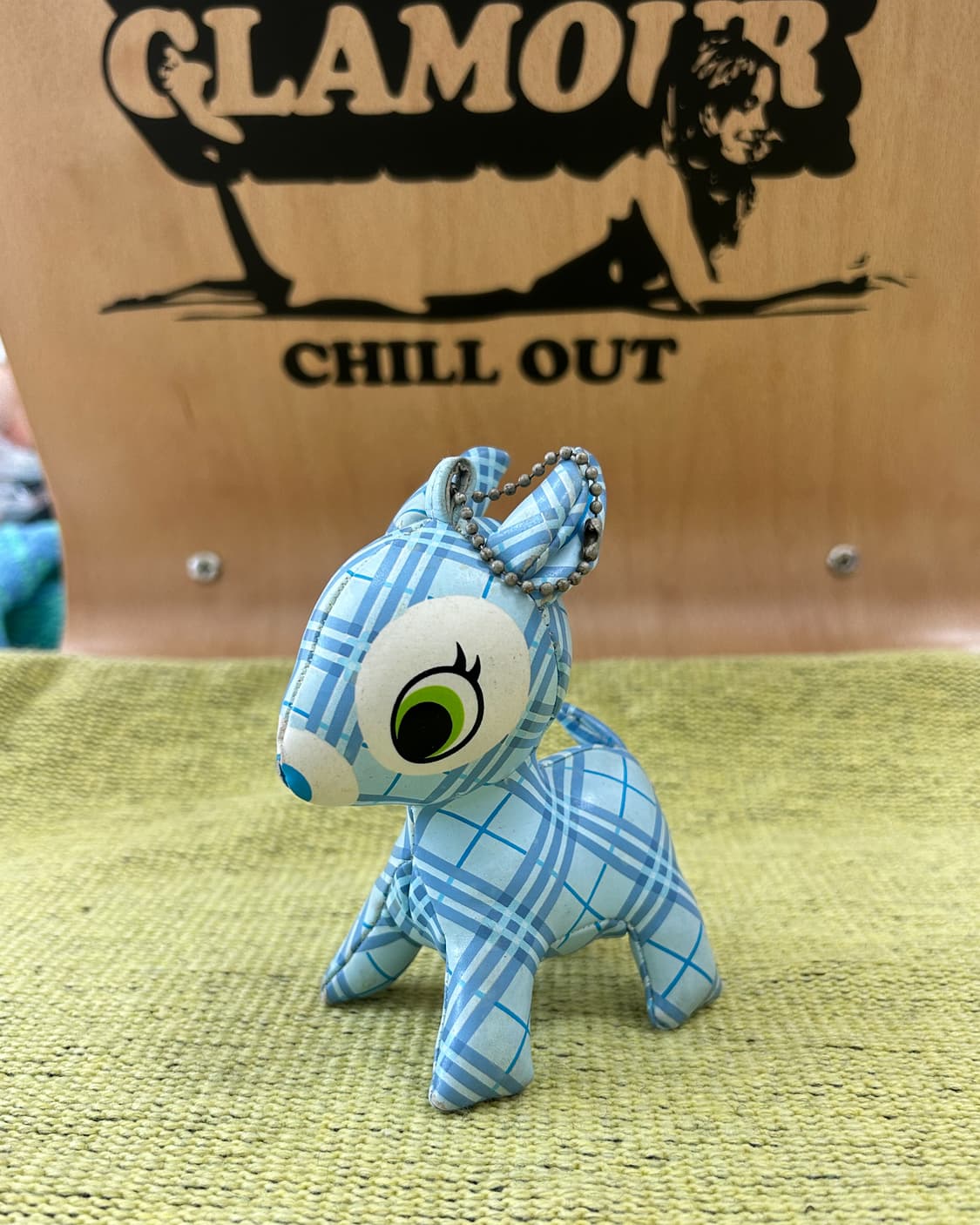 푸치 바비에 - 블루 체크 / 일본 빈티지 인형 키체인 키링 상품이미지1