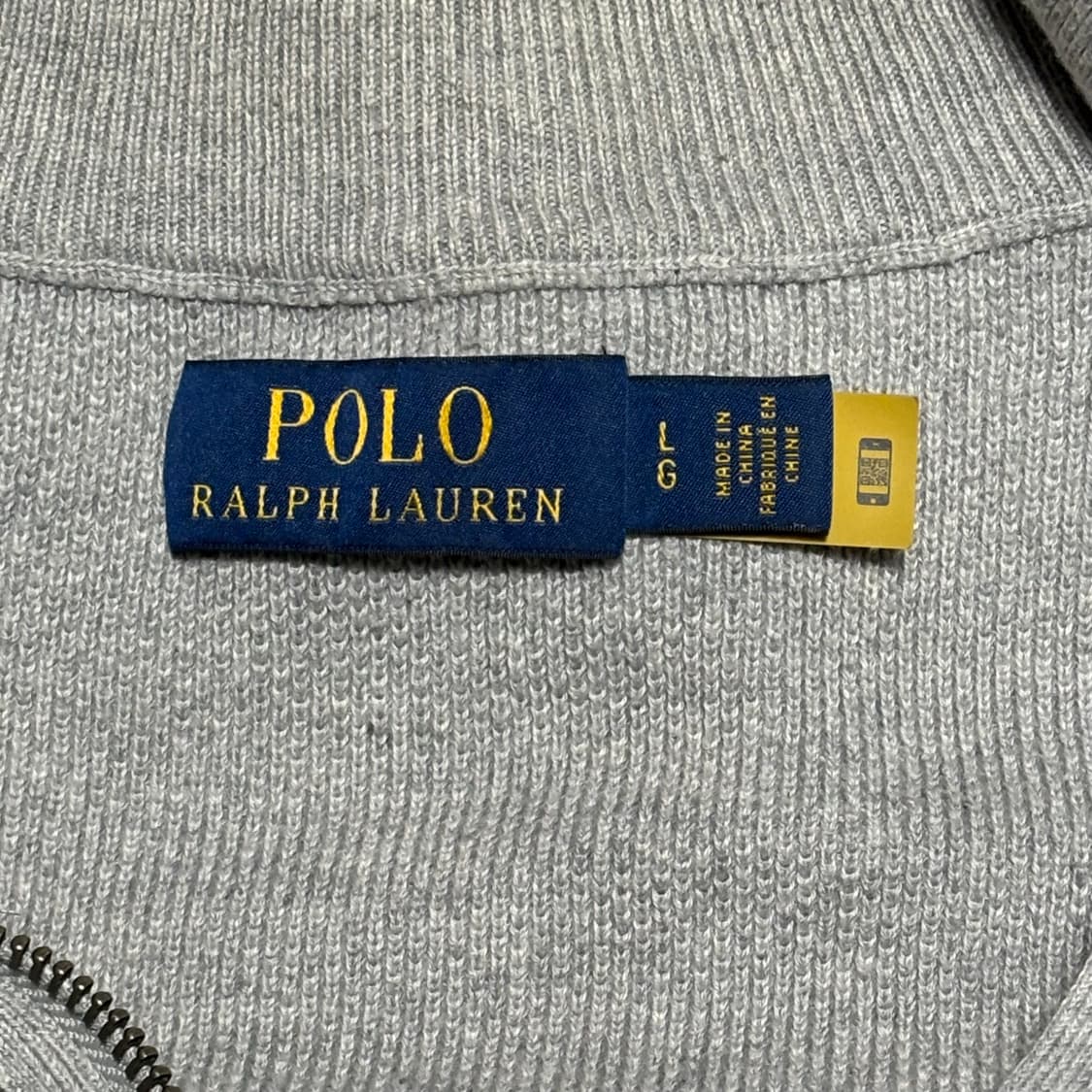 Polo Ralph Lauren 그레이 반집업 코튼 니트 상품이미지3