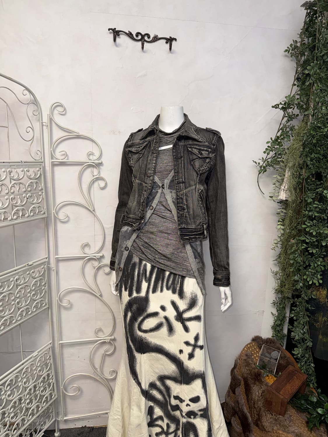 Washing black denim pocket detail jk  상품이미지4