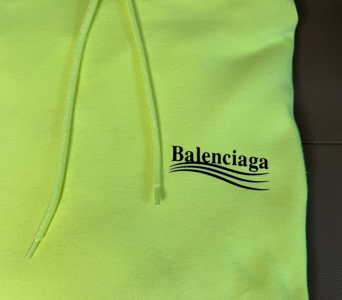 [S] 발렌시아가 웨이브로고 오버사이즈 후드티 네온 형광 상품이미지5