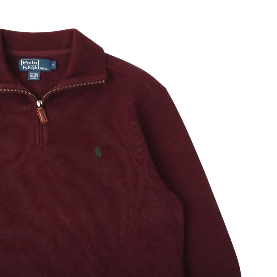 폴로 랄프로렌 버건디 하프집업 코튼 니트 상품이미지3