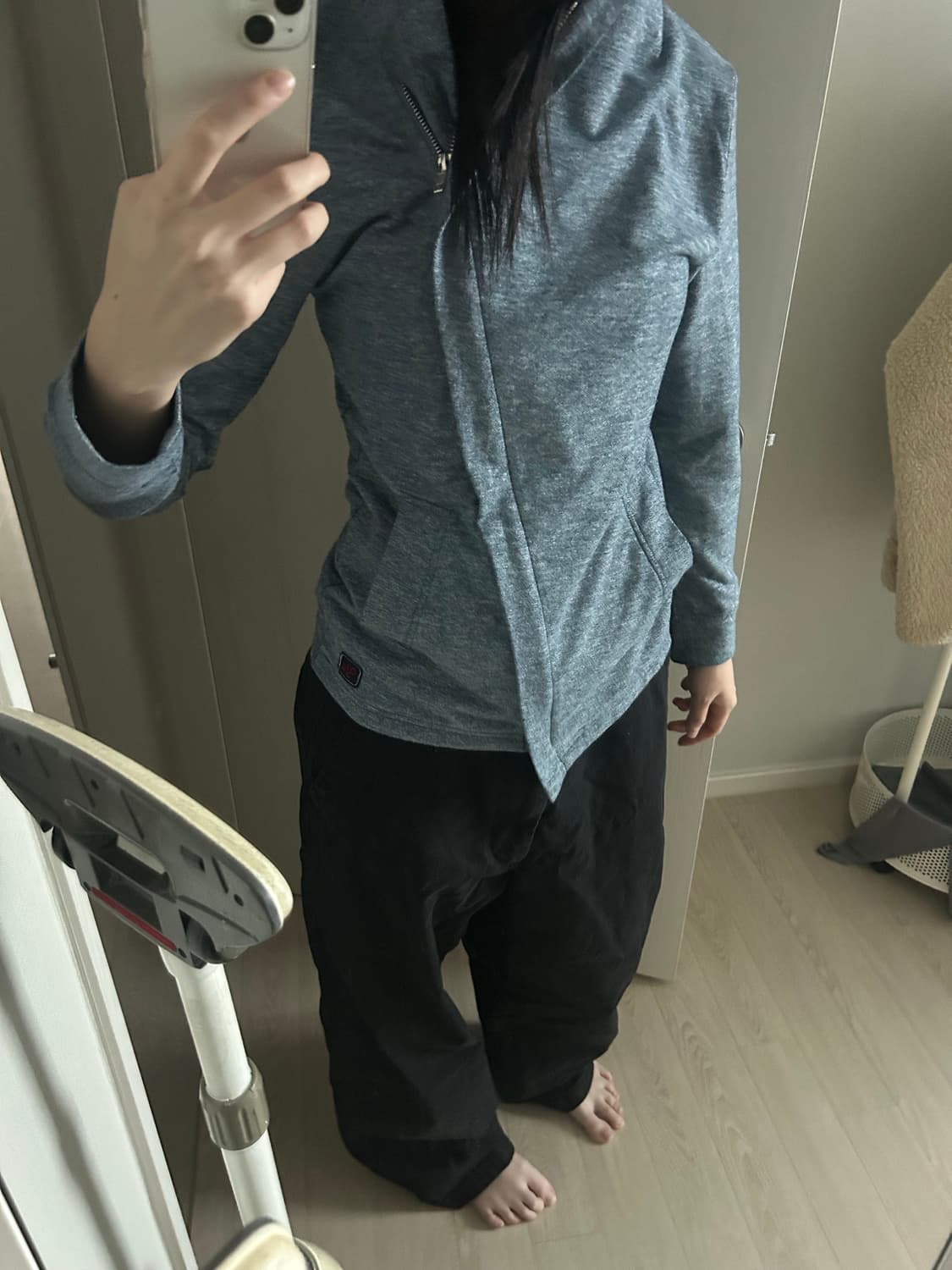 빈티지 사선 드레이프니트 집업 상품이미지2