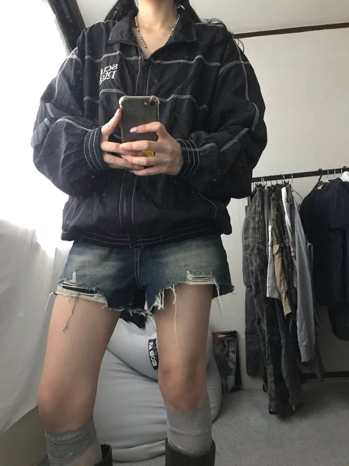 스컬프터 블랙 스티치 바람막이 상품이미지7