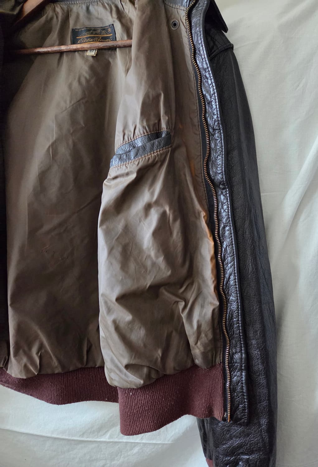 80s USA 빈티지 에디바우어 A2 레더 자켓 XL 상품이미지7