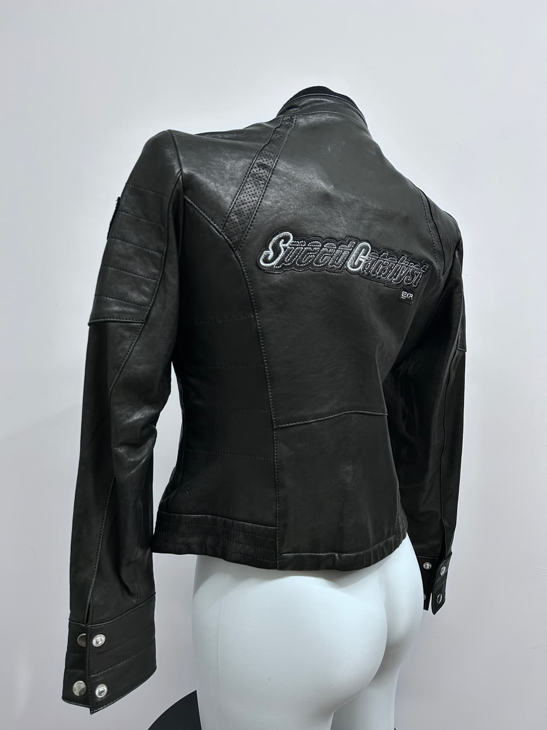 비대칭 판넬 램스킨 바이커 자켓 상품이미지6