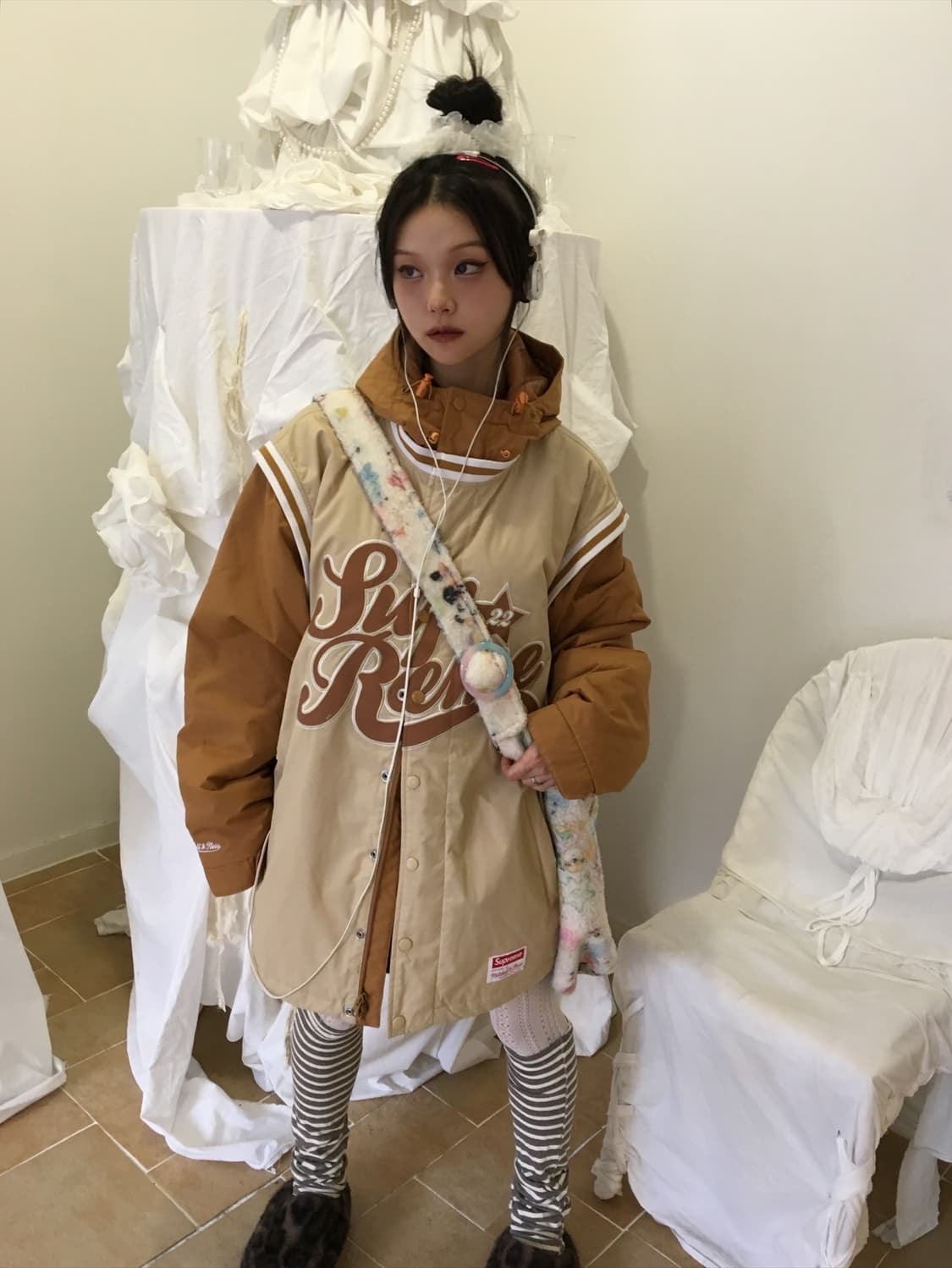 슈프림 미첼앤네스 후드패딩 상품이미지1