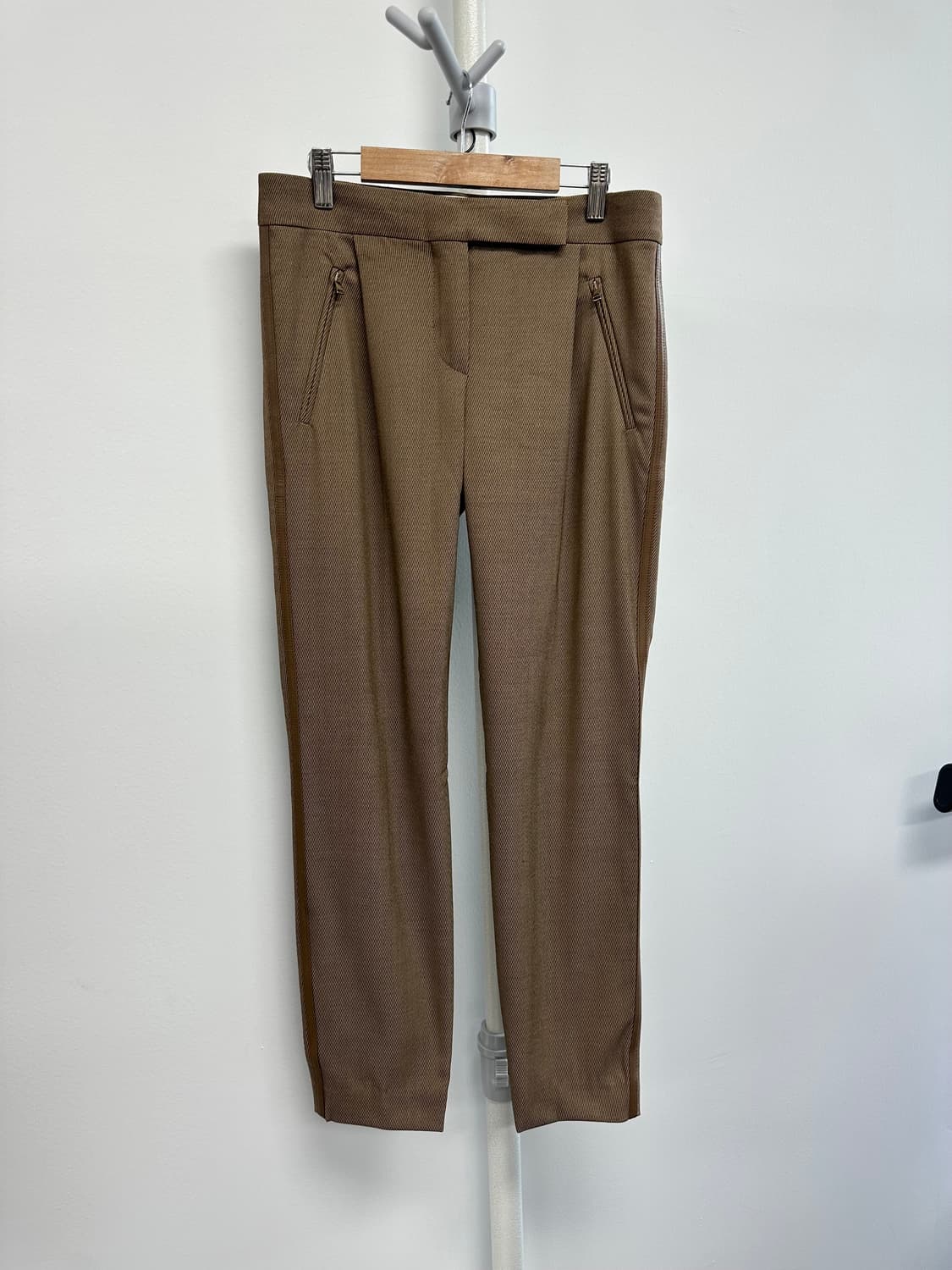 막스마라 사이드 가죽 버진울 슬랙스 팬츠 상품이미지1