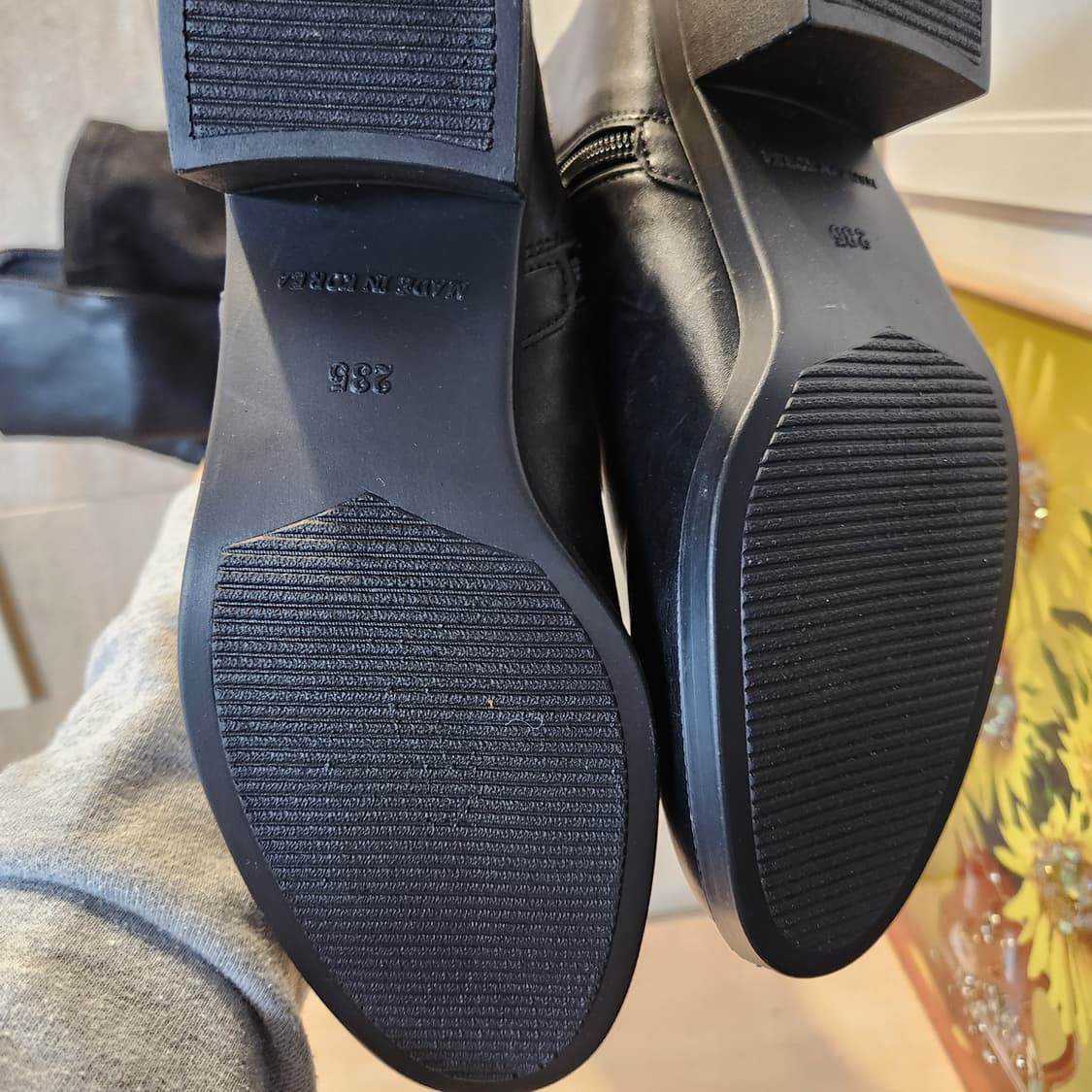 블랙 가죽+스웨이드 롱부츠✨ 니하이 라인 완벽
235 상품이미지3