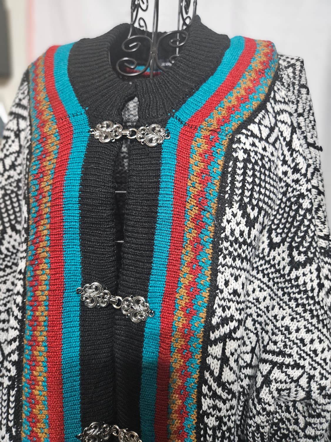 패턴 니트 롱가디건 상품이미지2