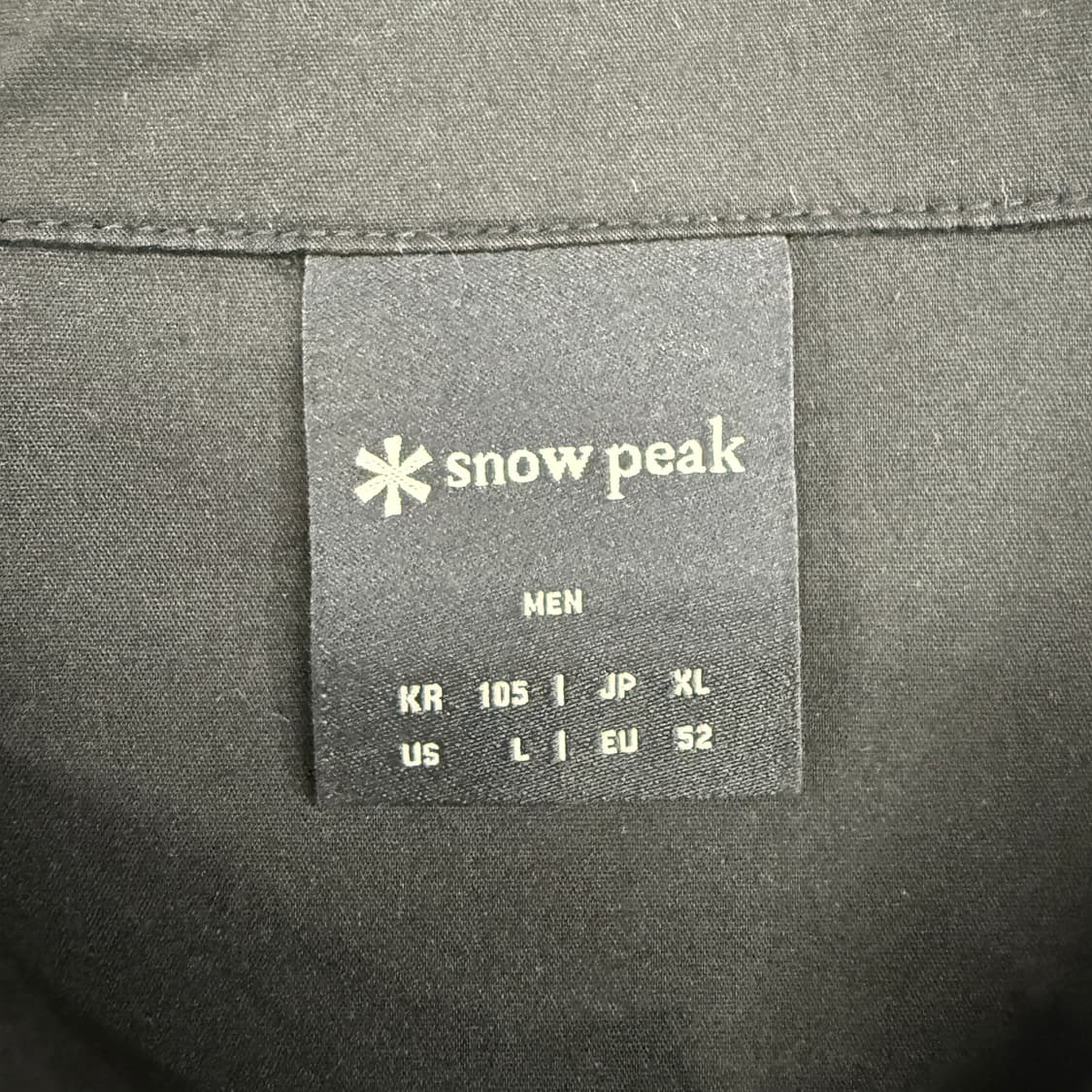(L)스노우피크 Snowpeak 코튼 스냅 카라티셔츠(블랙) 상품이미지2