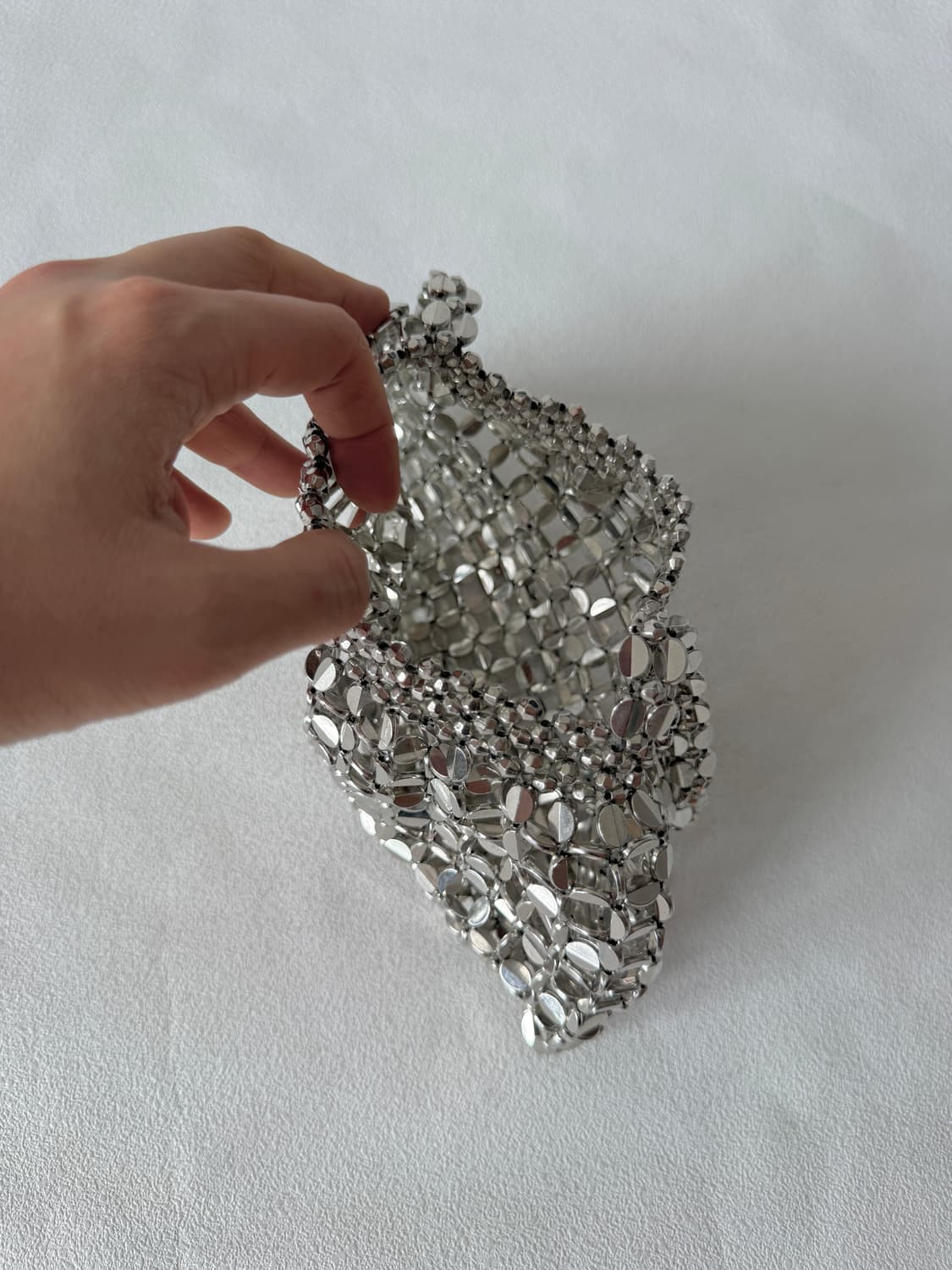 Pre owned 비즈 숄더백(메탈 도금) 상품이미지4