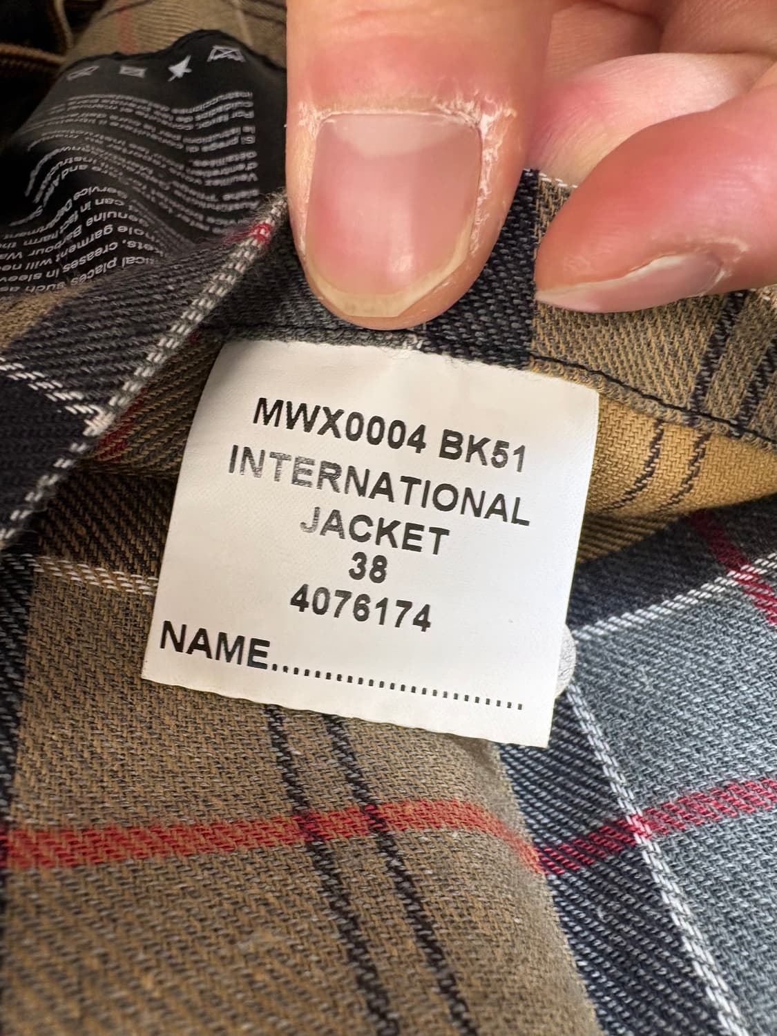 바버 인터네셔널 A7 왁스 자켓 상품이미지10