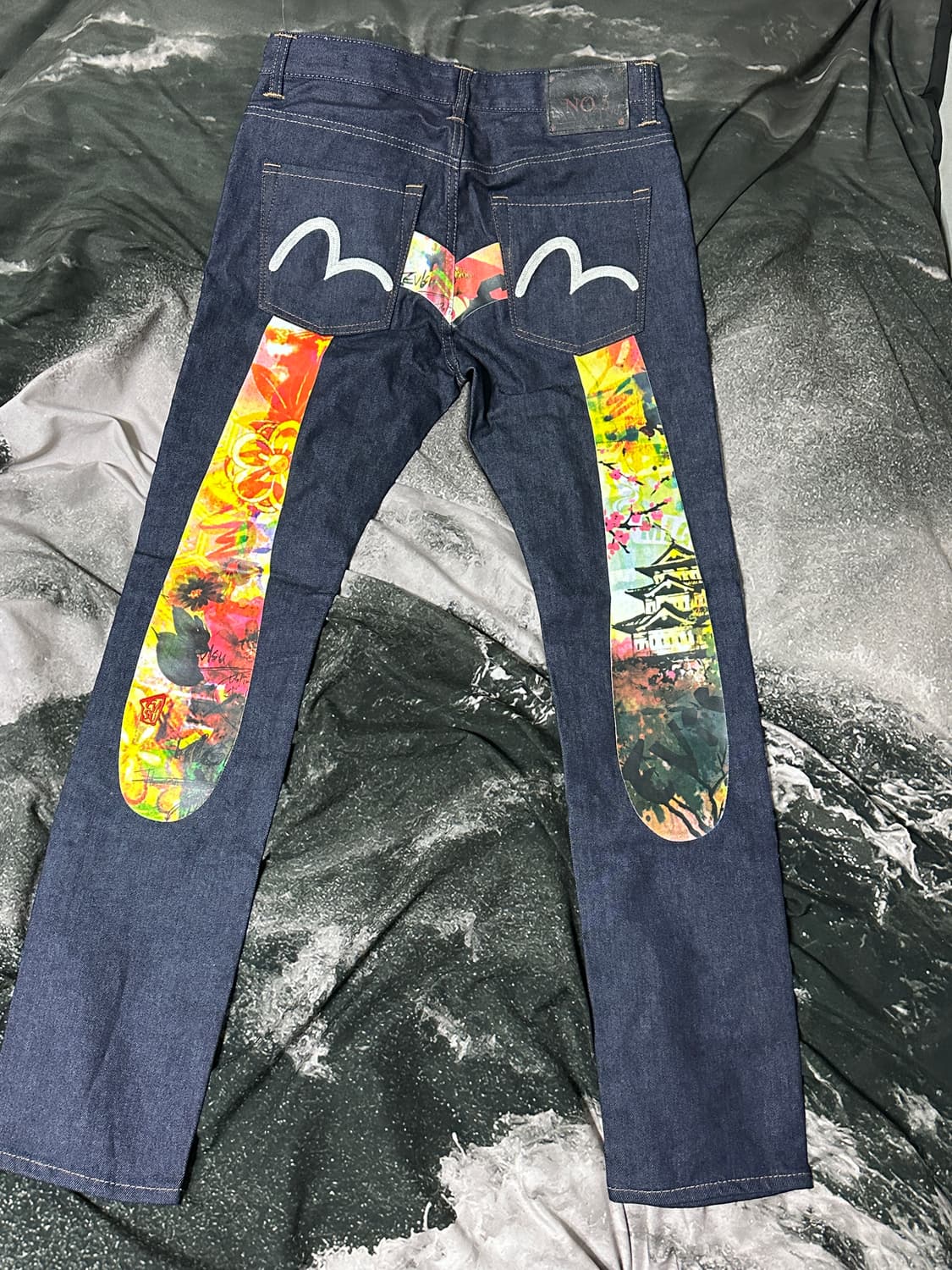 에비수 NO5 백로고 데님 팬츠 상품이미지1