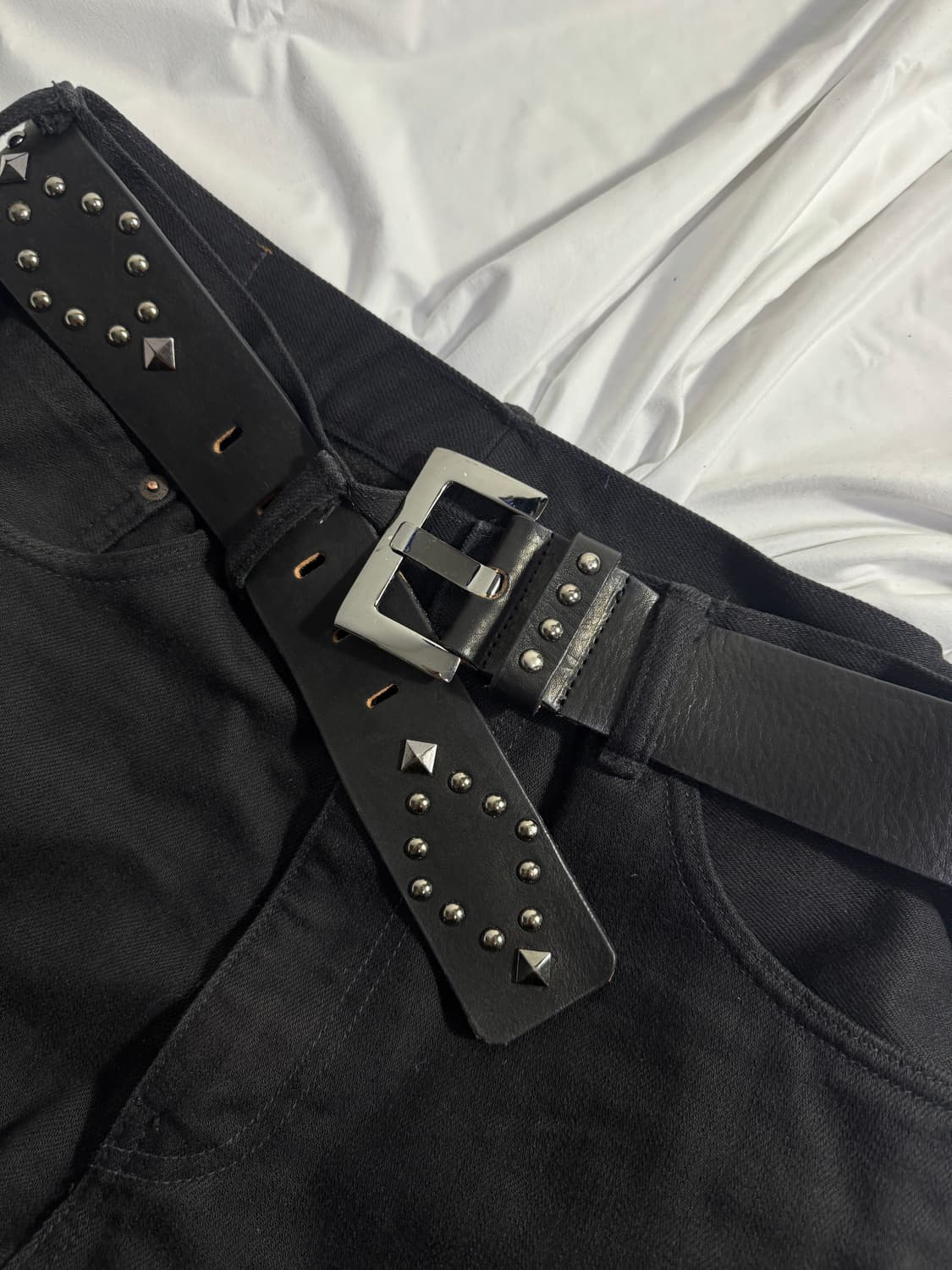 빈티지 스터드 레더 벨트 y2k 상품이미지5