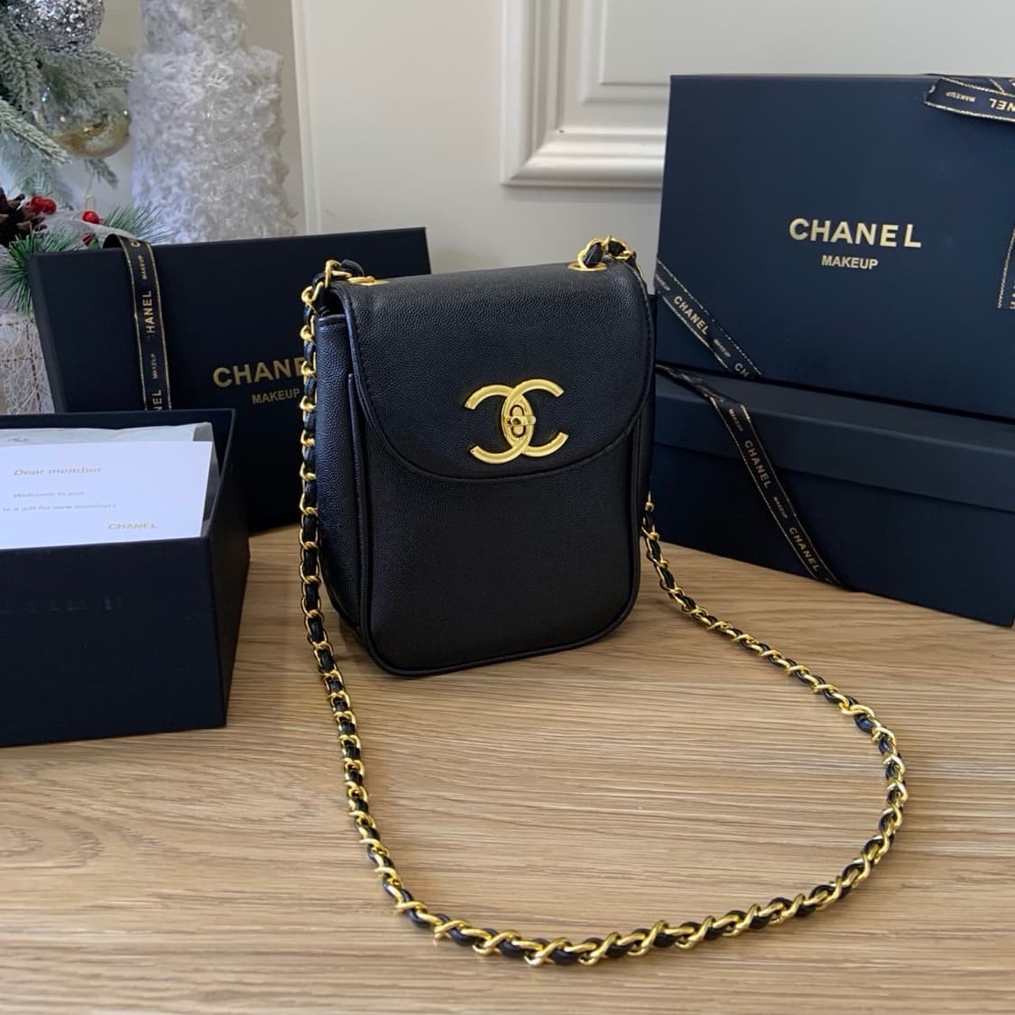  샤넬VIP 투웨이백 블랙레더 숄더체인백 백팩    상품이미지1