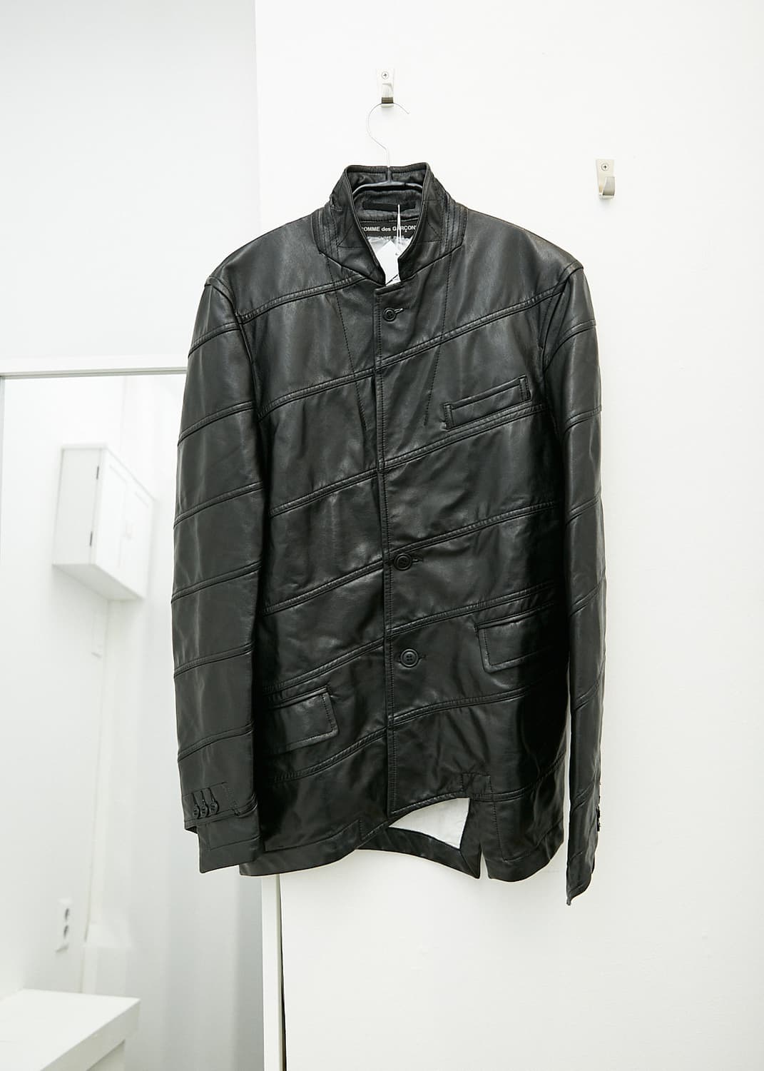 Asymmetric Faux Leather Blazer 상품이미지2