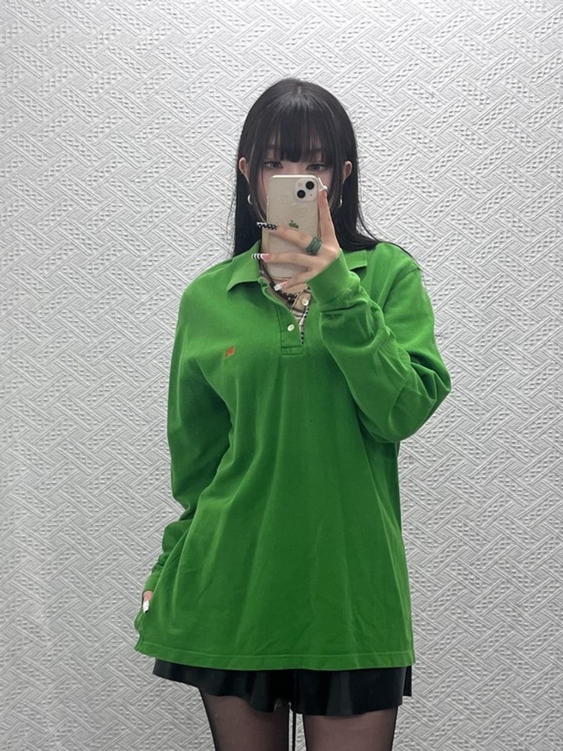 버버리 빈티지 캐주얼 레트로 그린 카라 롱슬리브 XL C10226 상품이미지2