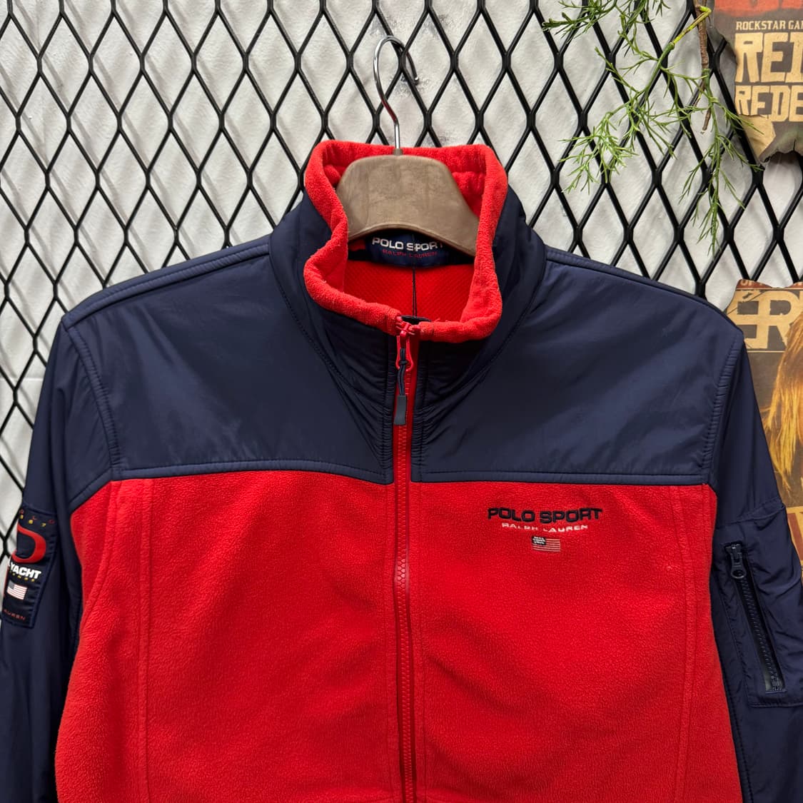 90s 폴로 랄프로렌 스포츠 나일론 자켓 레드 네이비 배색 상품이미지3