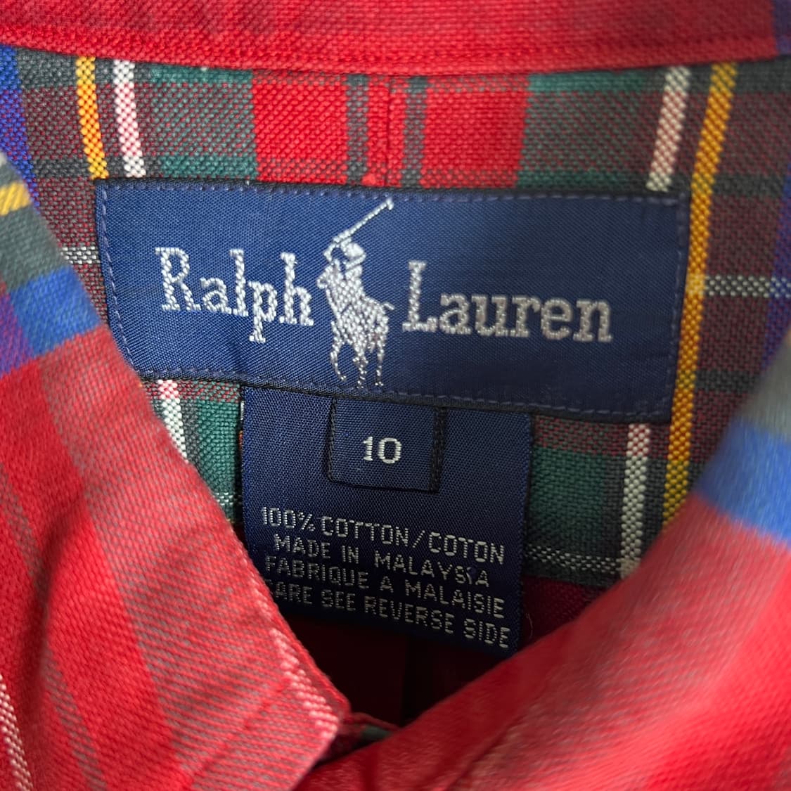 폴로 랄프로렌 레드 타탄 체크 셔츠 M 상품이미지3