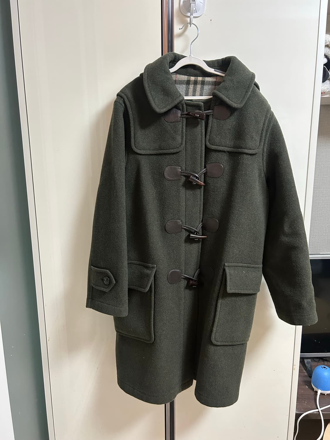 뮤트 카키색 울 떡볶이코트 떡코 롱코트 상품이미지1