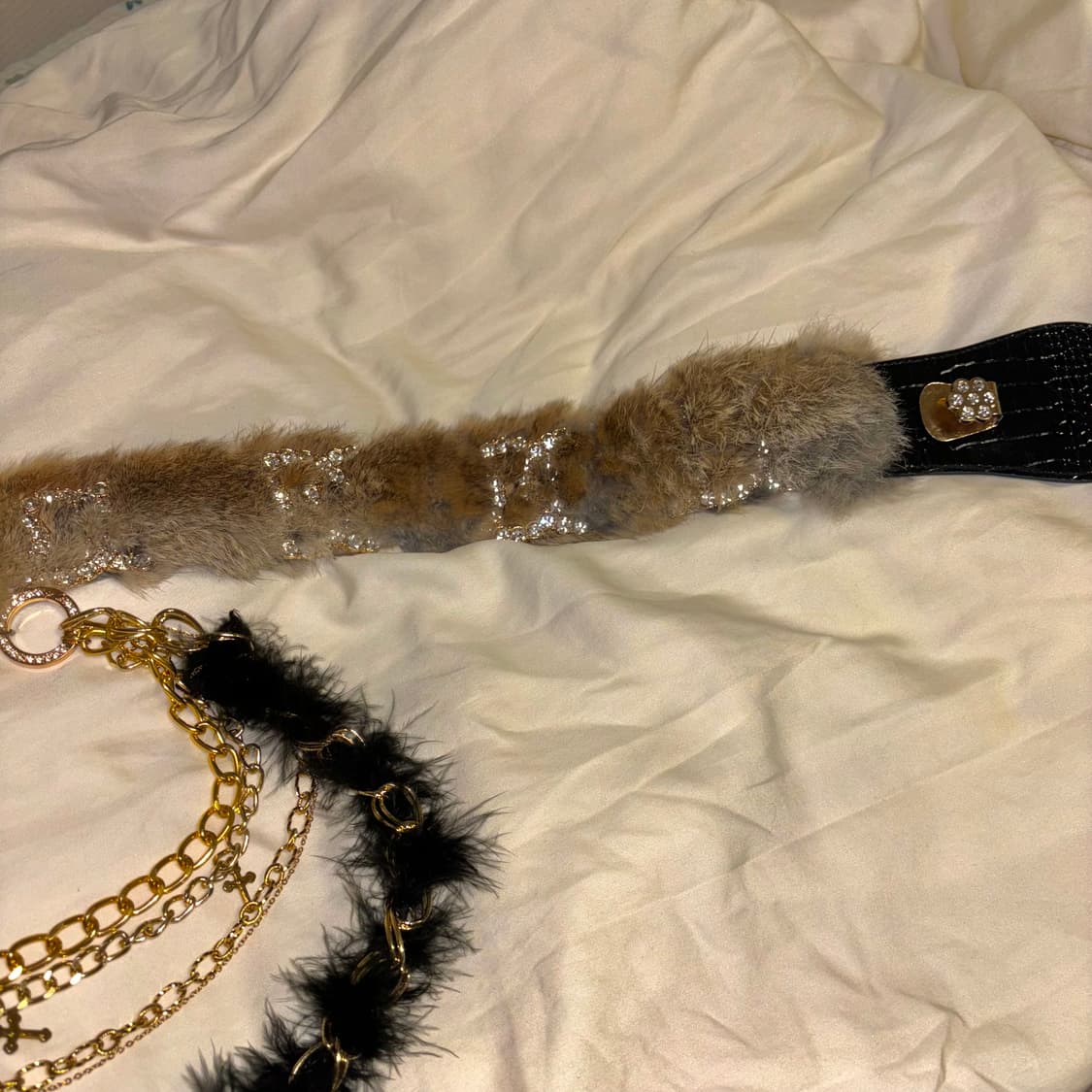 d.i.a.깔 퍼 벨트 오네갸루 골드 십자가 챰 다이아 블랙 가죽 빈티지 상품이미지2