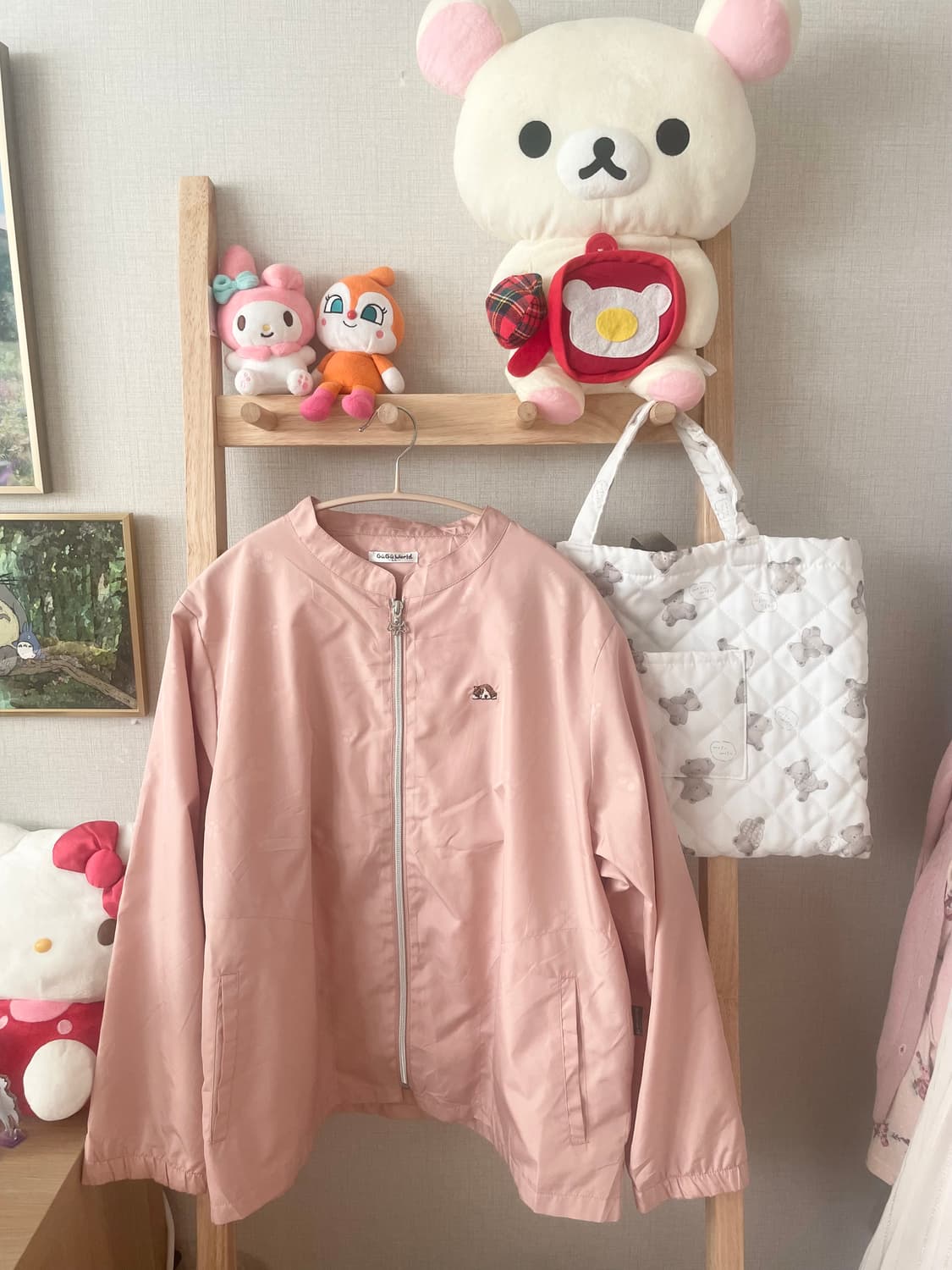 모리걸 빈티지 강아지 핑크 바람막이 💗🐶🐾 상품이미지1