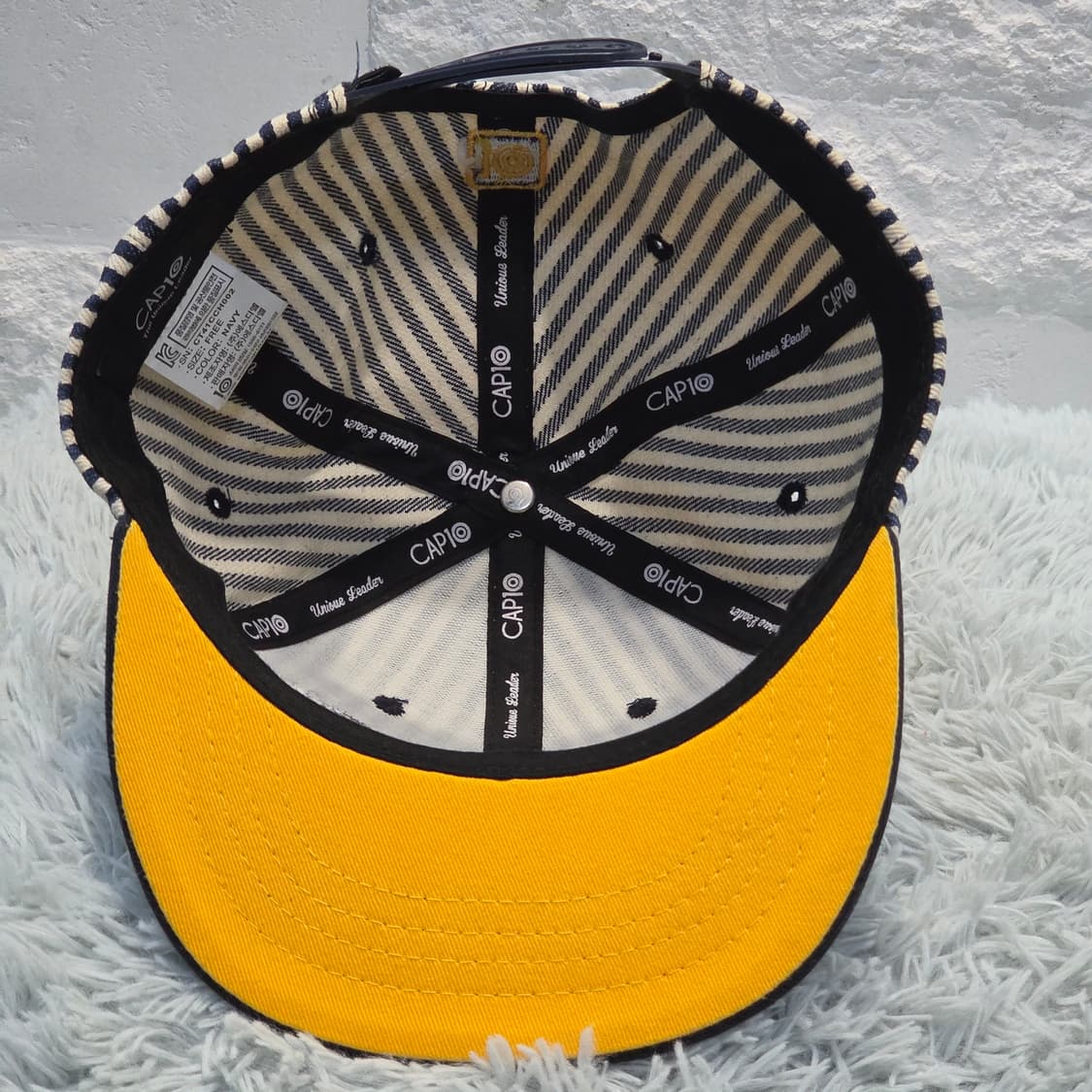 p8-3:캡텐 NY 스트라이프 네이비 스냅백54-58cm(작게나옴) 상품이미지6