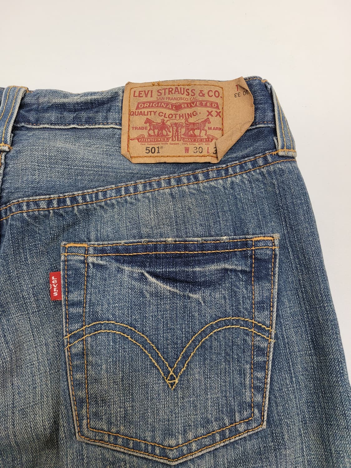 LEVI'S 00'S 리바이스 501 워싱 데님 청바지 / 남 30
 상품이미지5
