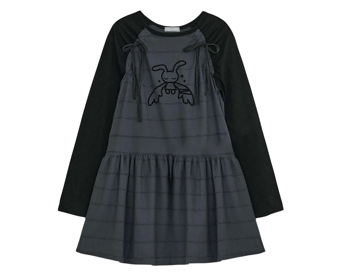 허그유어스킨 엔젤 패치 래글런 드레스 상품이미지1