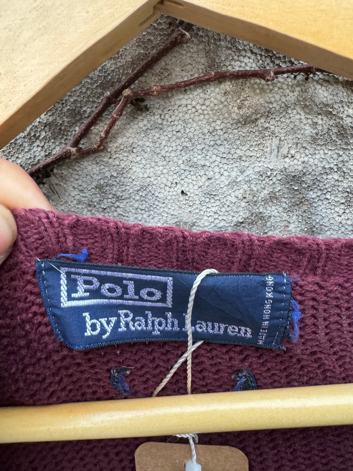 80s 폴로 랄프로렌 빈티지 니트 빅사이즈 버건디 상품이미지4